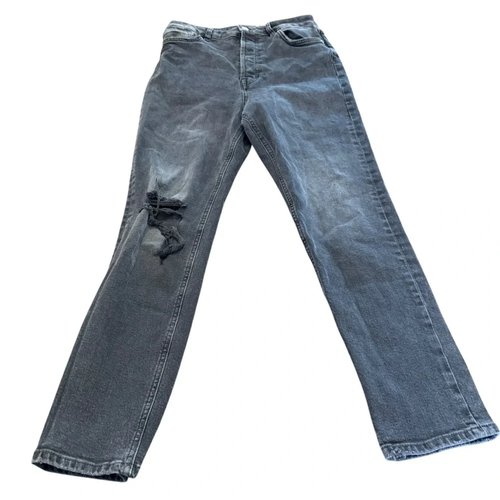 We the Free Faded Black Straight Leg Jeans with Distressed Details size 30 - Picture 1 of 8